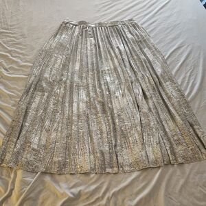 Halston Silver METALLIC Skirt.